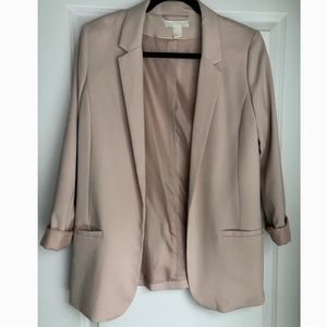 H&M light pink relaxed blazer